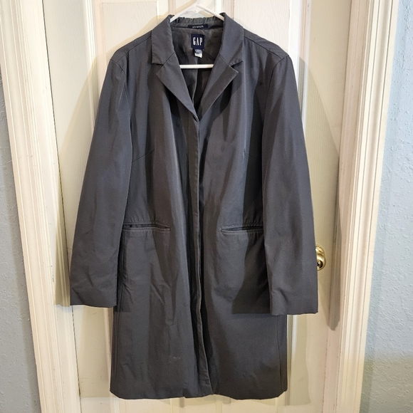GAP Jackets & Blazers - The Gap Vintage (2000) Womens Stretch Trench Coat Gray Large